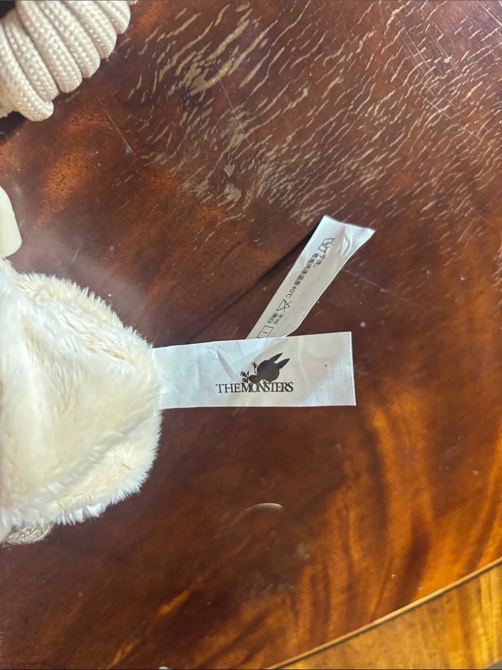 Authentic Labubu Kids Plush Bunny Mittens - Taupe